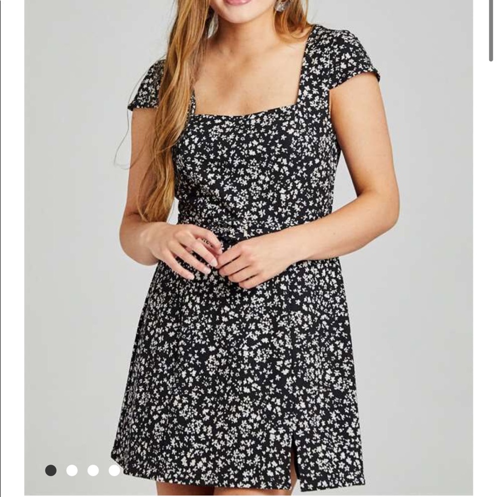 Altar’d State Carmine Dress Black and White Floral